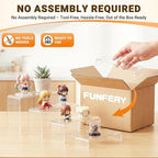 FUNFERY Acrylic Display Risers, 2 Set(7.8" L~8.2" L~8.6" L~9”L) Display Shelf for Figure, Collectibles, Cupcake, Clear Acrylic Stands for Dessert, Jewelry, Candy Showcase, 4 Tier Action Figure Stand