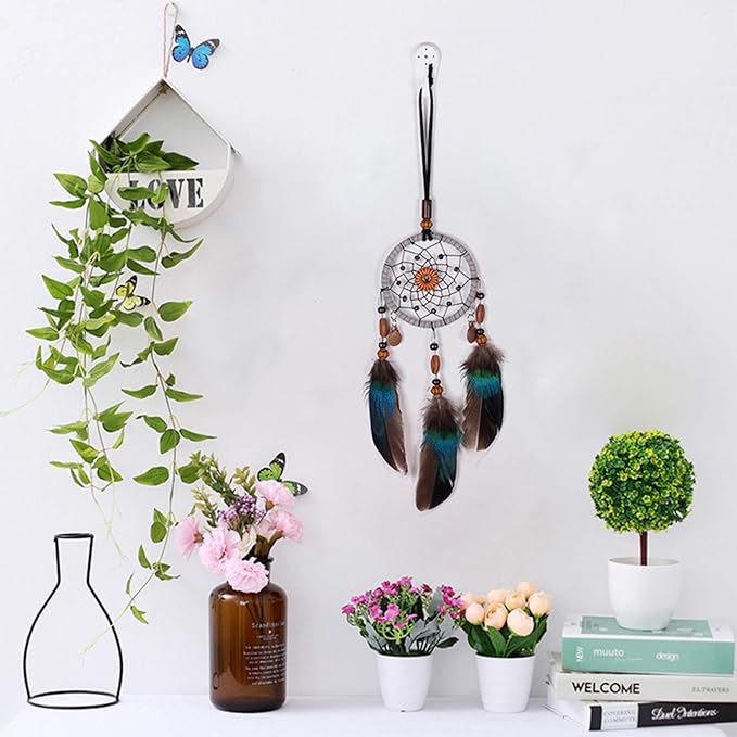 Feather Dream Catcher Pendant, Small Dream Catchers Car Charm for Hanging Decorations