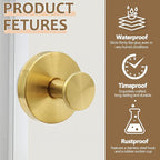 Zorfeter 2 PCS Suction Cup Wreath Hanger, Waterproof Suction Cup Hooks Hanging 15 Lbs Wreath Holder, Strong Hold Suction Hooks for Front Door/Windows/Glass(Gold)