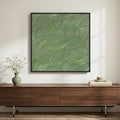 Framed Green Abstract Wall Art, Modern Square Sage Green Canvas Prints Paintings, Minimalist Pictures for Living Room, Bedroom, Dining Room, Hallway Wall Decor 24x24 In