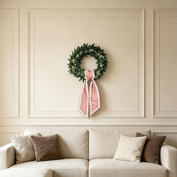 of Decorative Door Swag with Beautiful Scalloped Design Instantly Brightens Entryways and Living Space Trim Garlands Ribbons