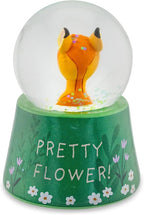 Disney Bambi and Thumper Pretty Flower Mini Light-Up Adult Snow Globe with Swirling Glitter | 3 Inches Tall