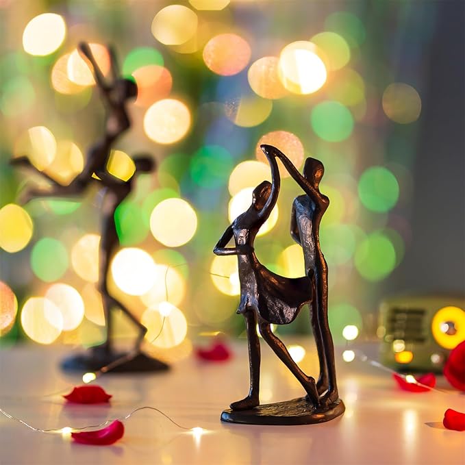 Sziqiqi Anniversary Wedding Gifts for Couple: 6th Anniversary Iron Gifts for Him Her Women Couples - 6 Year Wedding Gift for Christmas Valentines Birthday - Couple Dancing Figurines