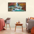 Tropical Forest Wall Art for Living Room Nature Waterfall Landscape Pictures Wall Decor Tree Falls Scenery Painting Modern Fall Scenic Canvas Prints Artwork for Bedroom Bathroom Home Decoration 20x40"