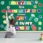 gisgfim Classroom Bulletin Board Decoration Set Wall Door Decor Colorful Classroom Decorations for Kindergarten Preschool Elementary Middle School(Everyday is a Celebration)