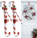 2 Pack Candy Cane Wreath Hangers for Front Door,Christmas Decoration Metal Over The Door Wreath Hanger Ornament,Door Wreath Hanger
