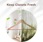HOUSE DAY Cedar Hangers for Closet 30 Pack, Smooth Cedar Wood Hangers with Rings, 360° Swivel Hook, U-Shape Notched, Non Slip Pant Bar, Sturdy Wooden Clothes Hanger for Coats, Dresses, Suits