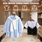 Eunika 4 Pack Adjustable T Shirt Display Flexible Shoulder Stand, Portable Metal Shirt Rack Display Stand Garment Coat Holder for Clothing Garment Coat Retail Vendor, Cloakroom, 16-31 Inch(Brown)