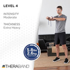 THERABAND Latex Resistance Tubing, Red, Medium Level 2, 100 ft Roll, Professional Grade Resistance Band for Exercise, Upper and Lower Body Workouts, Cut-to-Length, Color-Coded Levels