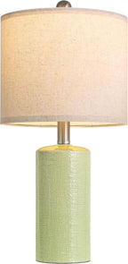 G-SAFAVA 20.5" Small Table Lamps for Living Room Lamp Single Ceramic Lamps for Bedroom Bedside Lamps Modern Boho Lamps for Night Stands Farmhouse Nightstand Lamp Side End Table Lamp, Light Green