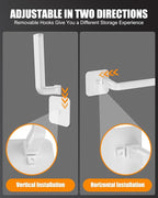 Hat Rack for Hat Storage (12-Pack), Multi-Purpose Hat Organizer, Strong Adhesive Hat Hooks for Wall Hat Organizer for Baseball Caps, Two Mounting Options Hat Hook, White