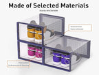 Kuject X-Large Shoe Storage Boxes Organizers Clear Plastic Stackable 12 Pack, Shoe Rack & Holder Substitute, Sneaker Containers, Toy Storage Organizer Bins for Entryway, Closet, Under Bed, Blue