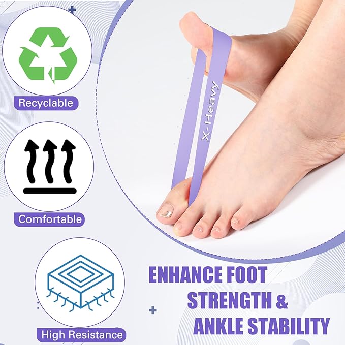 Set of 5 Toe Stretcher Band Separator Spacer Bunion Correction Hallux Valgus Alignment Foot Stretcher Straightener Resistance Loop Yoga Exercise Foot Care with Carry Bag(Pastel)