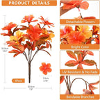 Artificial Fake Fall Flowers for Outdoor Decor 8 Bundles UV Resistant Artificial Plants Outdoor Look Real Faux Silk Autumn Flowers for Porch Planters Garden Yard Decorations