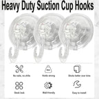 6pack Wreath Hanger Hooks,Big Suction Cup Wreath Hooks for Halloween Christmas Décor,22 LB Heavy Duty Waterproof Removable Large Wreath Holder for Window Glass Smooth Doors Tiles (3.7X2.7in 6pcs)