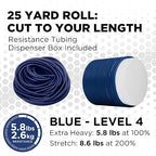 THERABAND Latex Resistance Tubing, Blue, Extra Heavy, Level 4, 25 ft Roll, Professional Grade for Upper and Lower Body Workouts, Cut-to-Length, Color-Coded Resistance Levels