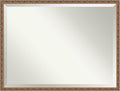Amanti Art Bronze Wall Mirror 32x42 Antique Bronze Rectangle Bathroom Mirror for Wall Decor Living Room, X-Large Traditional Wood Frame, Hangs Horizonally and Vertically, Bathroom Decor, Beveled Edge