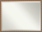 Amanti Art Bronze Wall Mirror 32x42 Antique Bronze Rectangle Bathroom Mirror for Wall Decor Living Room, X-Large Traditional Wood Frame, Hangs Horizonally and Vertically, Bathroom Decor, Beveled Edge