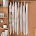 60Inch Garment Bags for Hanging Clothes, Dress Cover Bags for Gowns Long Clothes Cover Translucent Coat Covers for Closet with Zipper for Suits Dresses Dust Bag Clothing Bags 6 Pack