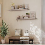 HOOBRO Floating Shelves for Wall, Wall Mounted Shelf Set of 2, 47.2" Hanging Shelf with Invisible Brackets, for Wall Decor Storage in Bathroom Bedroom Kitchen Living Room Office, Greige BG120BJP201