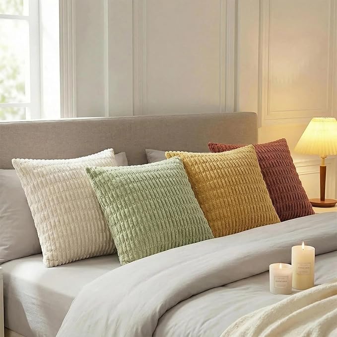 Fancy Homi 4 Packs Decorative Throw Pillow Covers for Living Room Couch Bed, Modern Farmhouse Boho Home Décor Accent Cushion Case, 16" x 16", Fall