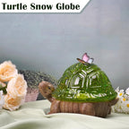 Spring Turtle Snow Globe Decor with 6H Timer, Swirling Glitter Water Globe Tortoise Spring Decoration, USB/Battery Operated, Turtle Glowglobe for Spring Holiday Home Decor and Gift