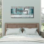 Teal Wall Art Family Sign Wall Decor Inspirational Quotes Canvas Prints Pictures Teal Kitchen Decor Dining Room Artwork 24x48 Large Rustic Farmhouse Family Painting Bedroom Living Room Home Decoration