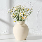 SIDUCAL Spotted Ceramic Modern Style Vase, 5.7 Inch Rustic Farmhouse Boho Vase for Home Decor, Terracotta for Table, Living Room, Wedding, Mantel Decoration, Speckled White