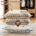 15 PCS Vacuum Seal Bags, Compression Space Saver with Electric Air Pump and Hand Pump, For Travel, Home Storage, Clothing, Bedding and Moving Organization