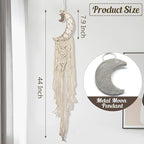Zorfeter Moon Dream Catcher, Macrame Wall Hanging Boho Decor, Moon Star Decoration for Bedroom