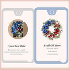 22" Tulip Flower Patriotic Wreaths Red White Blue Decor Memorial Day Independence Day 4th of July Flag Day Wreaths