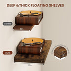 Vivelove 12" Deep Floating Shelves for Wall 36" Long, Wall Shelves for Bedroom Living Room Bathroom Kitchen Laundry Room, Farmhouse Rustic Shelves for Home Decor, 36" X 12" X 2" Set Of 2, Rustic Brown