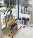 2 Tier Metal Umbrella Stand Umbrella Holder, Large-Capacity Commercial Umbrella Stand Umbrella Holder for Hotel Offices, Entrance Umbrella Organizer