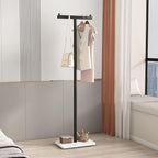 Freestanding Coat Racks with Marble Base Heavy Duty Clothes Rack Stand for Entryway, Bedroom, Living Room, Boutiques-15.7''L,BLACK