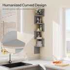 HOOBRO Corner Shelf Wall-Mounted, Set of 2 Floating Corner Shelves for Wall, 5-Tier Bookshelves for Wall Decor in Living Room, Bedroom, Home Office, Dove Gray GY26BJP201