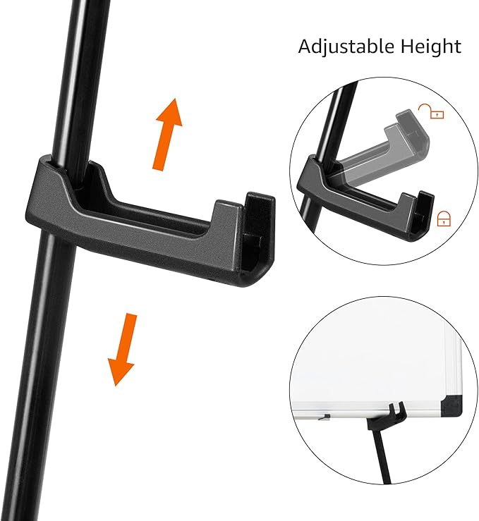 Amazon Basics Easel Display Stand, Instant Floor Poster, Lightweight, Collapsible and Portable with Tripod Base, Black Steel (Supports 5 pounds) (Pack of 2)