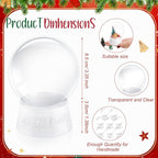 Uiifan 16 Pcs DIY Snow Globe Water Globe 4 Inches Clear Plastic Snow Globe with Screw Off Cap Fillable Water Globe Jar for DIY Crafts Christmas Display Home Decoration Kids Gifts