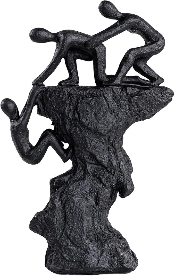 Hebdids - Abstract Wall-Climbing Sculpture in Matte Black,Living Room and Office Dynamic Climbing Wall Character Decoration, Black Statue, 8.27 x 5.12 x 1.97inches Elegant Black Home Decoration Gift