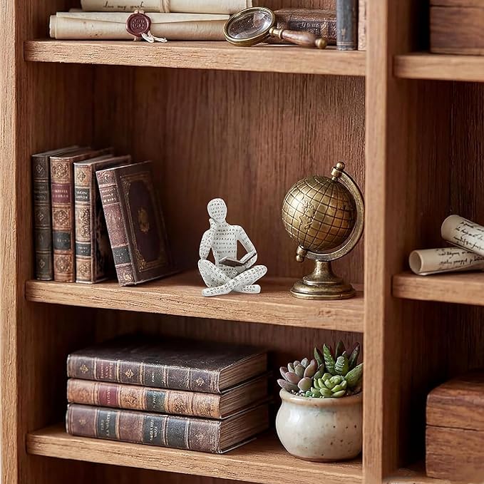 Abstract Art Pulp Reading Thinker Statue, Modern Aesthetic Resin Sculpture, Home Decoration Ornaments Collectible Figurines for Living Room Bedroom Office Desk Shelf Coffee Table Bookshelf Decor
