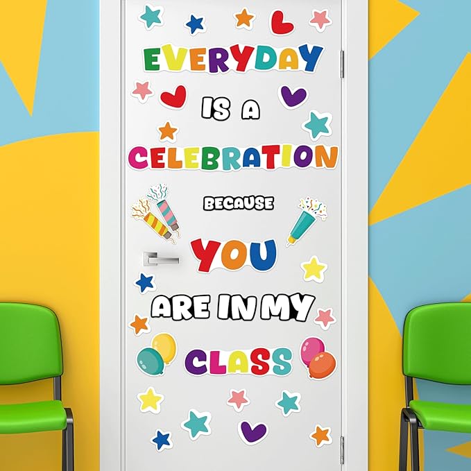 gisgfim Classroom Bulletin Board Decoration Set Wall Door Decor Colorful Classroom Decorations for Kindergarten Preschool Elementary Middle School(Everyday is a Celebration)