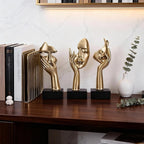 3 Pcs Thinker Large Statue Set - Black Glod Art Abstract Home Accent Figurines for Living Room, Bedroom, Shelves, Office Desktop, Coffee Table Decor, Gift for Women (3 Pcs Black Glod, 9")