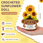 Positive Sunflower Doll Crochet with Card, Inspirational Gifts for Mother's Day Coworker Teachers Women Men Friend Daughter, Emotional Support Crochet Appreciation Gifts for Mom Birthday