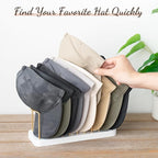 Mkono Hat Organizer for Baseball Caps, Hat Holder for 10 Baseball Caps, Tabletop Hat Rack Stand Storage Display Cap Organizer for Desk Closet Shelf Dresser White