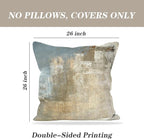 Grey and Beige Abstract Art Contemporary Pillow Cover, Modern Neutral Decorative Throw Pillows Cushion Cover for Bedroom Sofa Living Room 26 x 26 Inch Set of 2