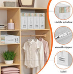 WOWBOX Sheet Organizers and Storage,Closet Bed Sheet Organizer Under Bed Storage and Organization with Label Cards & Clear Window for Bedding Sheets,Duvet Covers,Blankets (10 Pack，White)