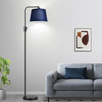 Nintiue 【Upgraded】 Dimmable Floor Lamp, 1000 Lumens LED Edison Bulb Included, Modern Arc Standing Tall Floor Lamp for Living Room Bedroom Office Dining Room - Blue