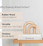 PEAKOLY Wood Arch Decorative Objects - Modern Bookshelf Decor, Coffee Table Sculpture, Floating Shelf Decor Accents, Japandi Home Decorations for Side, Console and Entryway Table