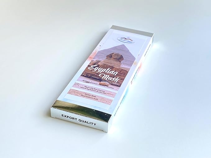 Egyptian Musk Incense Sticks - Artisan Luxury Masala Incense - Mesmerizing Scent of red Egyptian Musk with hints of Vetiver and Patchouli - Handrolled 30 Sticks