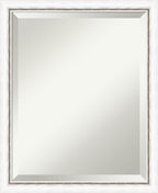 Amanti Art White Wall Mirror 22x18 Morgan White Silver Rectangle Bathroom Mirror for Wall Decor Living Room, Small Modern Wood Frame, Hangs Horizonally and Vertically, Bathroom Decor, Beveled Edge