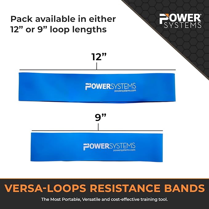 Power Systems Versa Loop – Commercial Grade Color-Coded Exercise Resistance Band for Working Out, Elastic Band for Physical Therapy, Strength, Fitness Training at Home or Gym